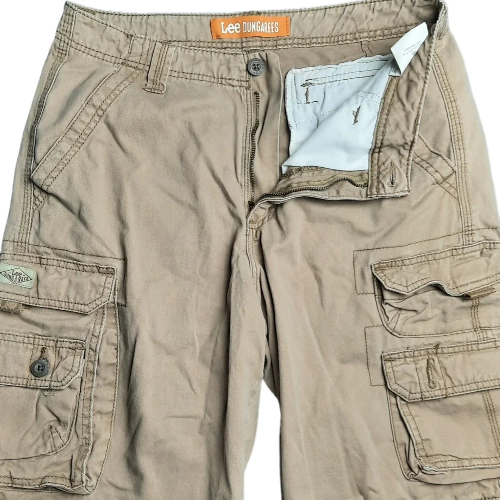 Lee Dungarees Cotton Khaki Cargo Shorts SZ 30